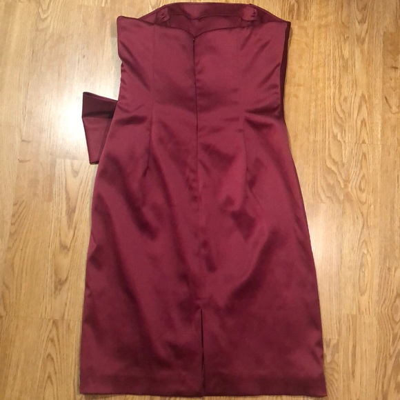 Maroon White House Black Market Strapless Dress - Picture 3 of 5